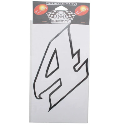 Autocollant Meryt Numéro 4 Blanc H15cm