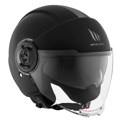 Casque jet MT Helmets double écrans taille S couleur noir mat