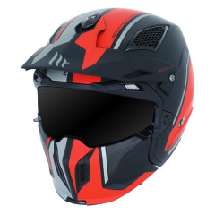 Casque trial MT Helmets Streetfighter SV rouge noir mat S simple écran transformable avec mentonnière amovible