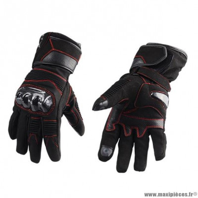 Gants hiver Trendy GT520 Ripon coques homologuées CE EPI KP1 taille XXXL T13 noir rouge