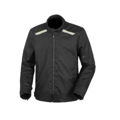 Veste printemps-été Tucano Urbano Polyester taille L / T46 couleur noir jaune fluo - Homologué EN 17092 CE - Classe A - Avec protections épaules + coudes