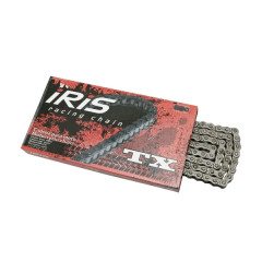 Chaine IRIS 428 TX standard noir 122 maillons pour cyclomoteur et moto