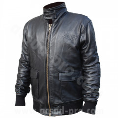 Blouson en cuir de mouton adaptable noir homme taille S