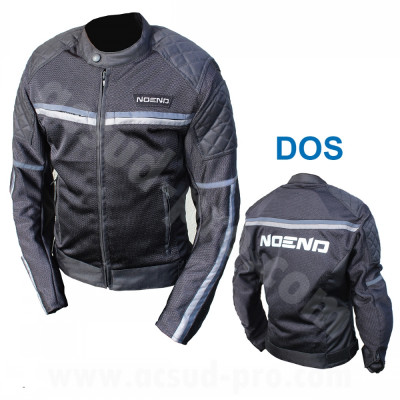 Veste moto NoEnd noire en polyester avec protections CE taille XS