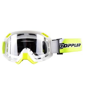 Masque cross Doppler anti-buée anti-rayure blanc jaune