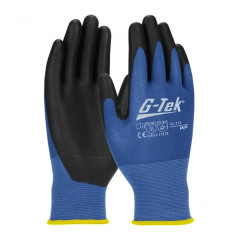 Gants atelier tactile adaptable nylon/elasthanne bleu/noir homologué CE - taille 8