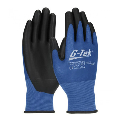 Gants atelier tactile adaptable nylon/elasthanne bleu/noir homologué CE - taille 10