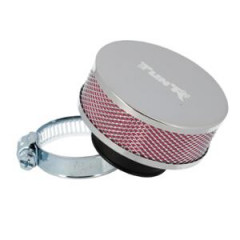 Filtre a air adaptable D28-35 cylindrique extra plat droit chrome