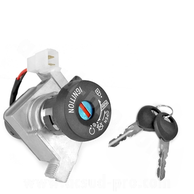 Contacteur à clé adaptable 2 fils pour scooter MBK Ovetto 2008-2018 / Yamaha Neos 2008-2018 2T