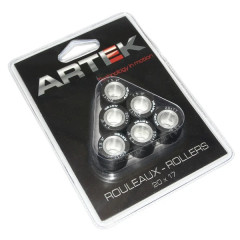 Galets ARTEK K1 20x17 7,5g (x6) pour Peugeot 125 Satelis, Suzuki 125 Burgman, Aprilia 125 Leonardo, Kymco 125 People