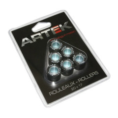 Galets Artek 20x17 14,5g x6 pour Peugeot 125 Satelis - Suzuki 125 Burgman - Aprilia 125 Leonardo - Kymco 125 People