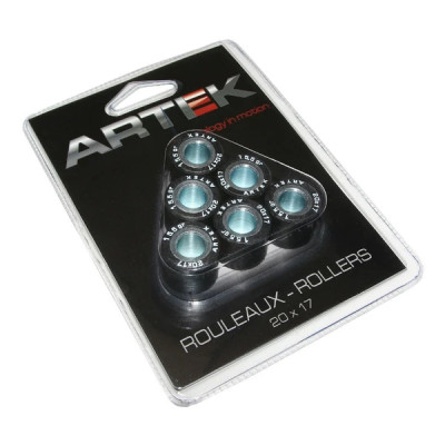 Galets Artek 20x17 15,5g x6 pour Peugeot 125 Satelis - Suzuki 125 Burgman - Aprilia 125 Leonardo - Kymco 125 People