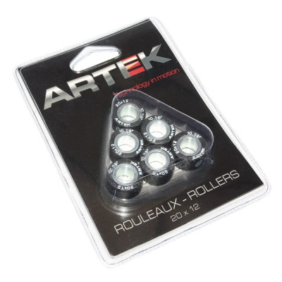 Galets Artek K1 20x12 10,5g x6 pour maxi-scooter Yamaha 125 XMAX, MAJESTY, CYGNUS X - MBK 125 SKYCRUISER, SKYLINER, FLAME-X