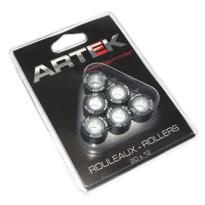 Galets Artek K1 20x12 11,0g (x6) pour Yamaha 125 Xmax, Majesty, Cygnus X - MBK 125 Skycruiser, Skyliner, Flame-X