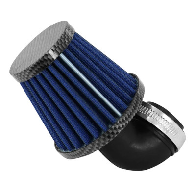 Filtre à air Replay carbone-bleu fixation coude diamètre 35-28