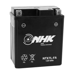 Batterie 12V NHK 6Ah NTX7L SANS ENTRETIEN ACTIVEE EN USINE