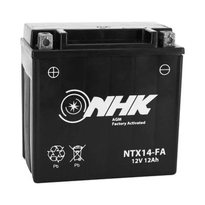 Batterie 12V NHK 12Ah SANS ENTRETIEN prête à l'emploi