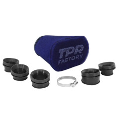 Filtre à air Top Performances big mousse bleu diamètre 28-32-36-39-43mm fixation droite livré avec adaptateurs