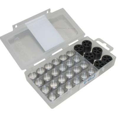 Galets POLINI 19x15,5 4,5-5,0-5,5-6,0g (4 jeux de 6) pour Piaggio 50 Zip 2T et 4T après 2000, Typhoon après 1999, Liberty 2T et 4T, NRG, Vespa LX 2T et 4T - Gilera 50 Stalker, Runner, DNA, Ice (242.422)