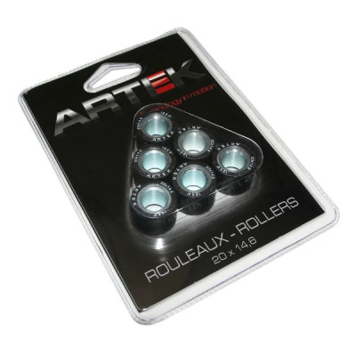 Galets Artek K1 20x14,6 13,5g x6 pour maxi-scooter Honda 125 Forza, PCX, SH, Pantheon, S-Wing, Kymco 125 Dink, Grand-Dink