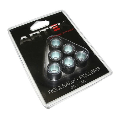 Galets Artek K1 20x14,6 14,5g (x6) pour Honda 125 Forza, PCX, SH, Pantheon, S-Wing, Kymco 125 Dink, Grand-Dink