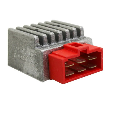 Régulateur de tension adaptable 50A connecteur rouge 6 fiches - Derbi 50 Senda après 2000, GPR après 2011, Aprilia 50 RS après 2006