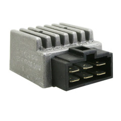 Régulateur de tension adaptable 50A 12V connecteur noir 6 fiches Derbi 50 Senda, GPR - Gilera 50 RCR, SMT - Aprilia 50 RS, RX, SX