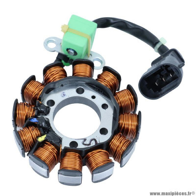 Stator Piaggio 50 Fly 4T après 2011, Typhoon 4T après 2011, Vespa 50 LX 4T 2009, Primavera 4T après 2013, Sprint 4T après 2014, Aprilia 50 SR Motard 4T après 2013, Scarabeo 4T après 2010, Sport-City 4T après 2011 - 1A010013