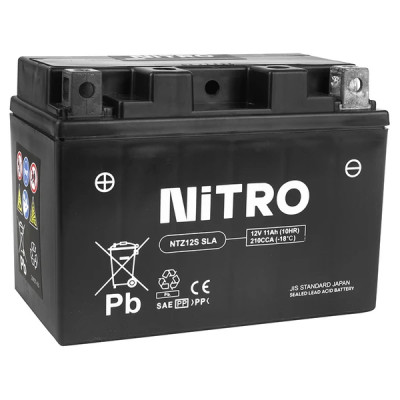 Batterie 12V Nitro 11 Ah SANS ENTRETIEN prête à l'emploi