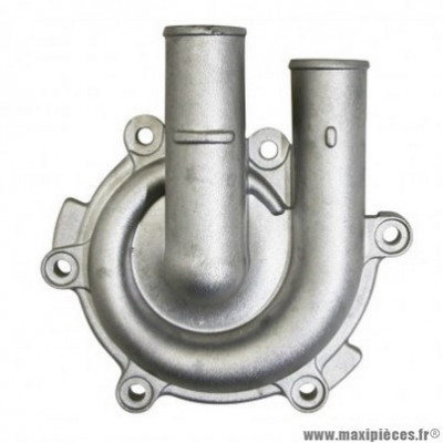 Couvercle pompe eau PIAGGIO 1 entrée 1 sortie aluminium 1 raccord laiton arrière 400-500 MP3, X-EVO après 2007, Gilera 500 Fuoco, Nexus 400-500 Atlantic, Scarabeo - B019381