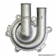 Couvercle pompe eau PIAGGIO 1 entrée 1 sortie aluminium 1 raccord laiton arrière 400-500 MP3, X-EVO après 2007, Gilera 500 Fuoco, Nexus 400-500 Atlantic, Scarabeo - B019381
