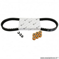 Kit transmission Piaggio courroie, galets, guides 50 Liberty 4T 1998-2005, 50 Scarabeo 4T 2V 2002-2009, 4V après 2010 -1R000445-