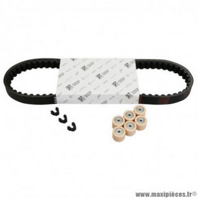 Kit transmission Piaggio courroie, galets, guides 50 Zip 2T après 2000, Zip SP après 2000, ET2 1998-2005, Vespa LX 2T 2005-2013, Vespa LXV 2T 2006-2009, Vespa-S 2T 2007-2012 -1R000441-