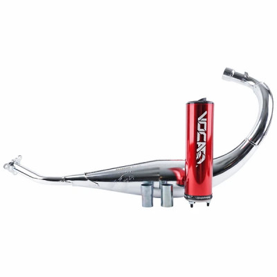 Pot Voca Racing chromé passage bas silencieux alu rouge pour Sherco 50 SM-R, SE-R