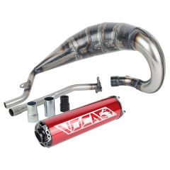 Pot 50 A boite Voca Racing passage haut - silencieux alu rouge pour Sherco 50 SM-R, SE-R