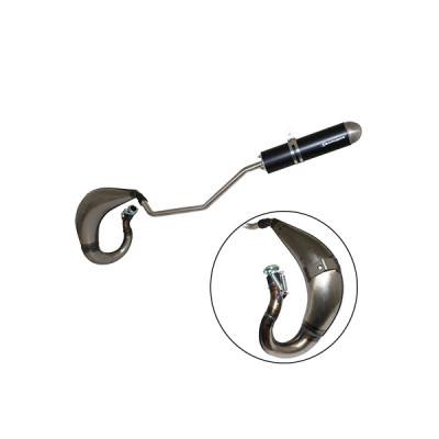 Pot Tecnigas E-Nox acier passage haut gauche pour Derbi 50 Senda 1994 à 1999