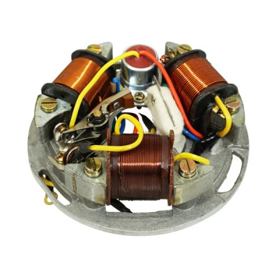 Stator allumage Olympia 3 bobines - rupteur - condensateur pour Piaggio 125 Vespa GTR, TS, Sprint 1ère série (OEM 217866)