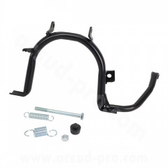 Béquille centrale Buzzetti noire adaptée aux scooters Piaggio 125 Liberty 4T et Peugeot 125 Looxor, référence OEM 746916.