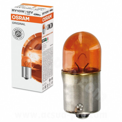 Ampoule/Lampe adaptable 12V-10W norme RY10W culot BAU15S orange boîte de 10 pièces