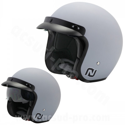 Casque jet NoEnd gris mat taille XS