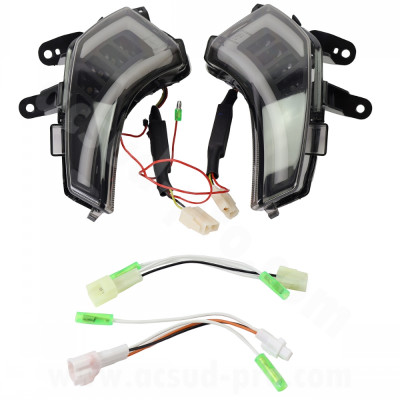 Clignotants avant à led RB Max homologués fumé pour Yamaha TMax 530 2012-2016 (la paire)