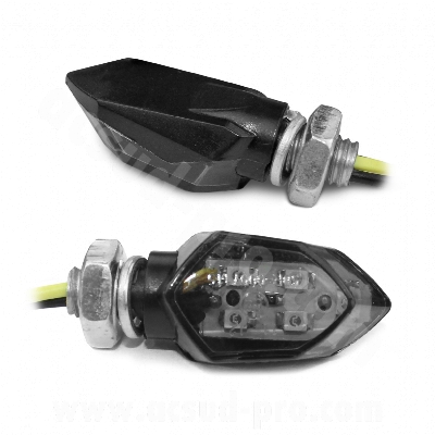 Clignotants adaptable homologués x2 à LEDs couleur noir