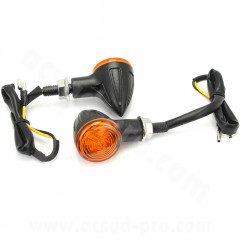 Clignotants à LED adaptable noirs (la paire)