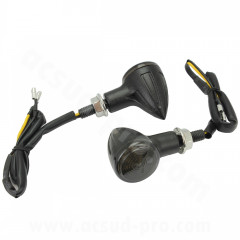 Clignotants adaptable LED noir smoked (la paire)