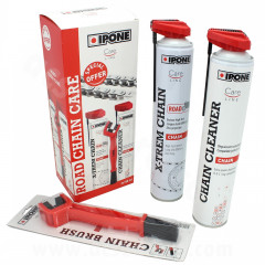 Graisse chaîne Ipone X-Trem Chain Road 750ml + Spray Chain Cleaner 750ml + Brosse chaîne