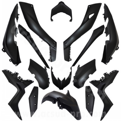 Kit carrosserie TNT noir mat 15 pièces pour Yamaha XMAX 125cc 2018-2022 / 300cc 2017-2022 / 400cc 2018-2020