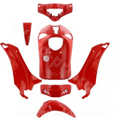 Kit carrosserie TNT rouge 7 pièces pour scooter Piaggio Liberty 50 / 125 / 150 / 200cc 2004-2014