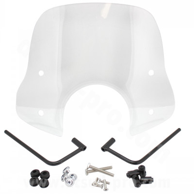 Pare brise TNT type Vespa + kit de fixation sur rétroviseur