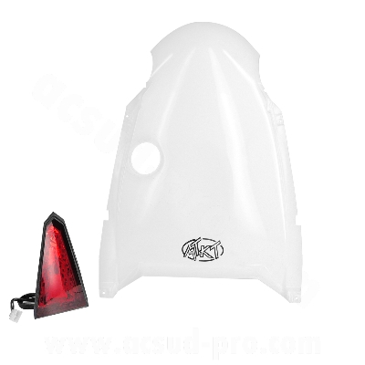 Passage de roue arrière MTKT blanc avec feu pour scooter Grido