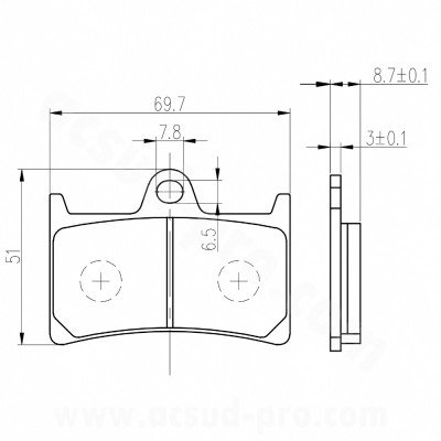 Plaquettes de frein RB Max AV pour Yamaha TMAX 500 2008-2011, 530 2012-2016, 560 2020>